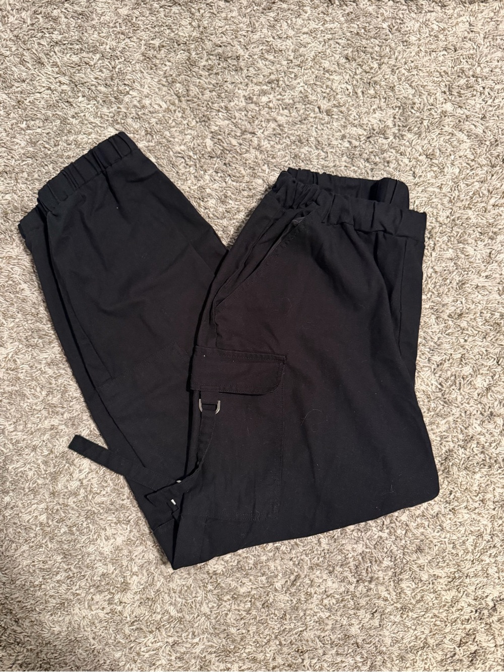 Ci Sono Black Cargo Jogger Pants with Utility Pockets